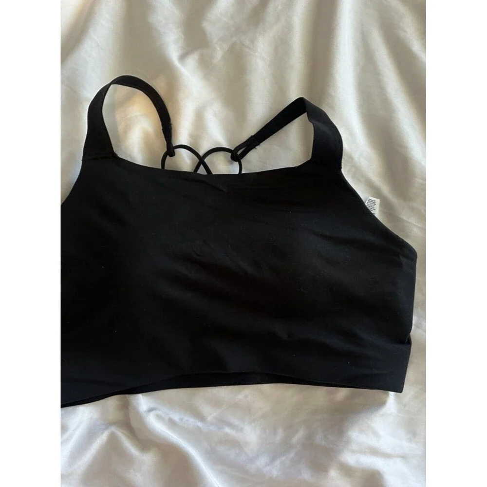 Nike Sports Bra Women Black Size L Strappy Back Medium Support Athletic Gym - Picture 5 of 6